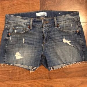LOFT light wash jean shorts.